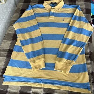 Ralph Lauren Blue and Yellow Striped Polo